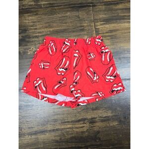 The Rolling Stones‎ Red Tongue Logo Lounge Pajama Shorts Womens Small S 4-6